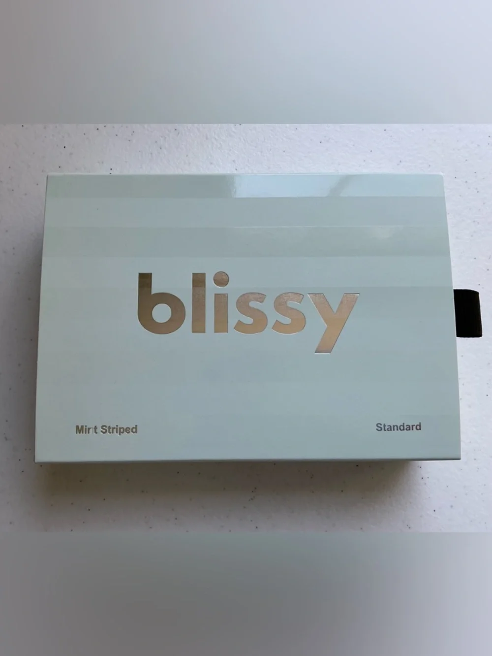 Blissy 100% Silk 22 Momme STANDARD Pillowcase Mint Striped New